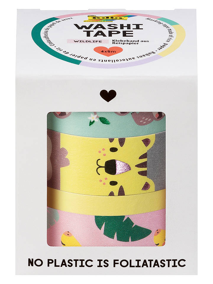 folia PAPER Washi-Tape "Wildlife" in Bunt - ab 6 Jahren - onesize