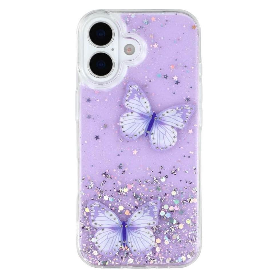 Cover-Discount iPhone 17 - Glitzer Hülle Schmetterlinge (Apple iPhone 17) (62902982)