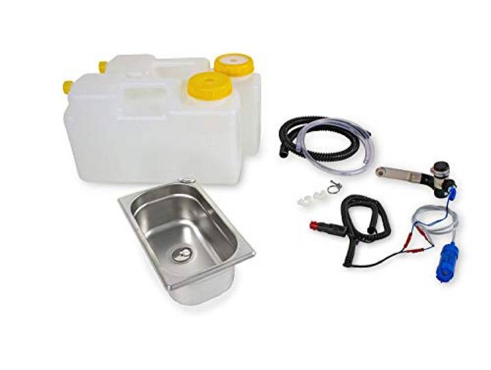 12 V Barwig Chrom Wasserversorgung Miniküche Küchenblock Reiseküche Wohnmobil Bus VW T3 T4 T5 265x160x100 mm 12 Liter Raumsparkanister(ad-ideen)