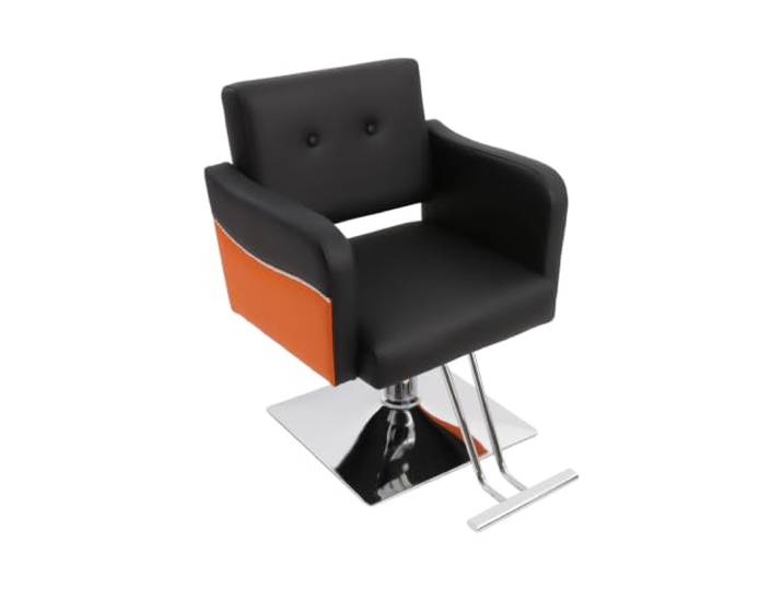 CAIYGG Friseurstuhl mit Hydraulischer Höhenverstellung, Schwarz 360° Drehfunktion Hairstyling Stuhl mit Fußstütze & Polsterung , Edelstahlbasis, für Friseursalon und Schönheitssalon