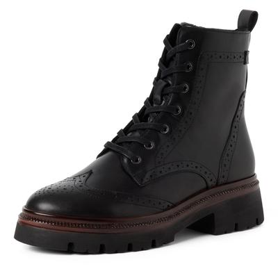 Schnürstiefelette TAMARIS, Damen, Gr. 36, wärmend, beige (schwarz), Glattleder, Lyralochung, Schuhe Schnürstiefelette, Schnürboots mit modischer Lyralochung