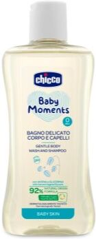 Chicco Baby Moments champô suave para bebés cabelo e corpo 200 ml. Baby Moments