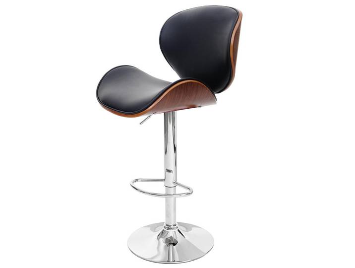 MCW Barhocker Schwarz, Braun, 49x116x47 cm, Esszimmer, Barmöbel, Barhocker