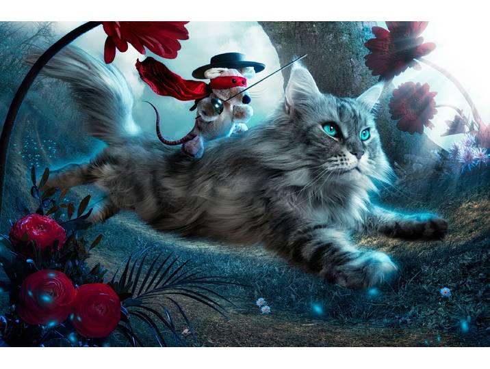 Fototapete PAPERMOON Photo-Art CHRISTOPHE KICIAK, DER HELD , bunt, B:3,5m L:2,6m, Vlies, Tapeten, Fototapete