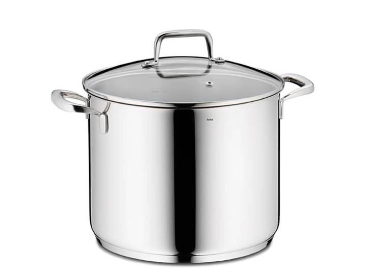 kela Gemüsetopf 24 cm FLAVORIA, Kochtopf Induktion 8 L, Nudeltopf mit Glasdeckel mit Dampfauslassventil, Innenskalierung, Kochtopf groß, unbeschichtet