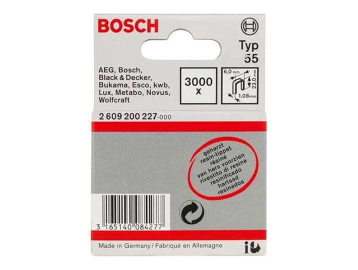 Bosch 3000x Agrafes à dos étroit\, résinifiées\, type 55 Longueur 23 mm Professional Accessoire Agrafeuse sans fil\, Agrafeuse à main