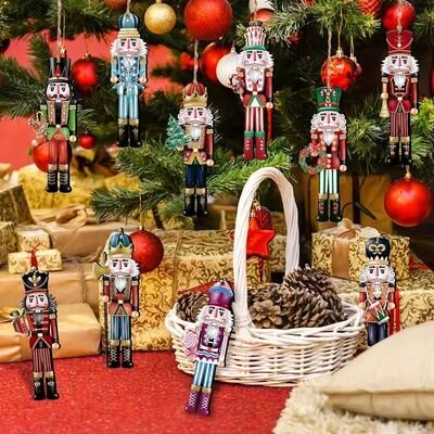 Inspired Finds 12PCS Wooden Nutcracker Decorative Set For Christmas & Home Decor 12PCS Wooden Nutcracker Decorative Set For Christmas & Home Decor