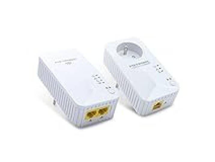 Metronic 495469 Prise CPL Duo Wi-FI 600 MB/s avec 2 Ports Fast Ethernet 100 MB/s (CPL Wi-FI) et 1 Port Fast Ethernet 100 MB/s (CPL) et Prise gigogne