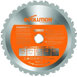 Evolution, Sägeblatt, TCT-Sägeblatt zum Schneiden von 230 mm 48z-Stahl (EVO-230-48-S)