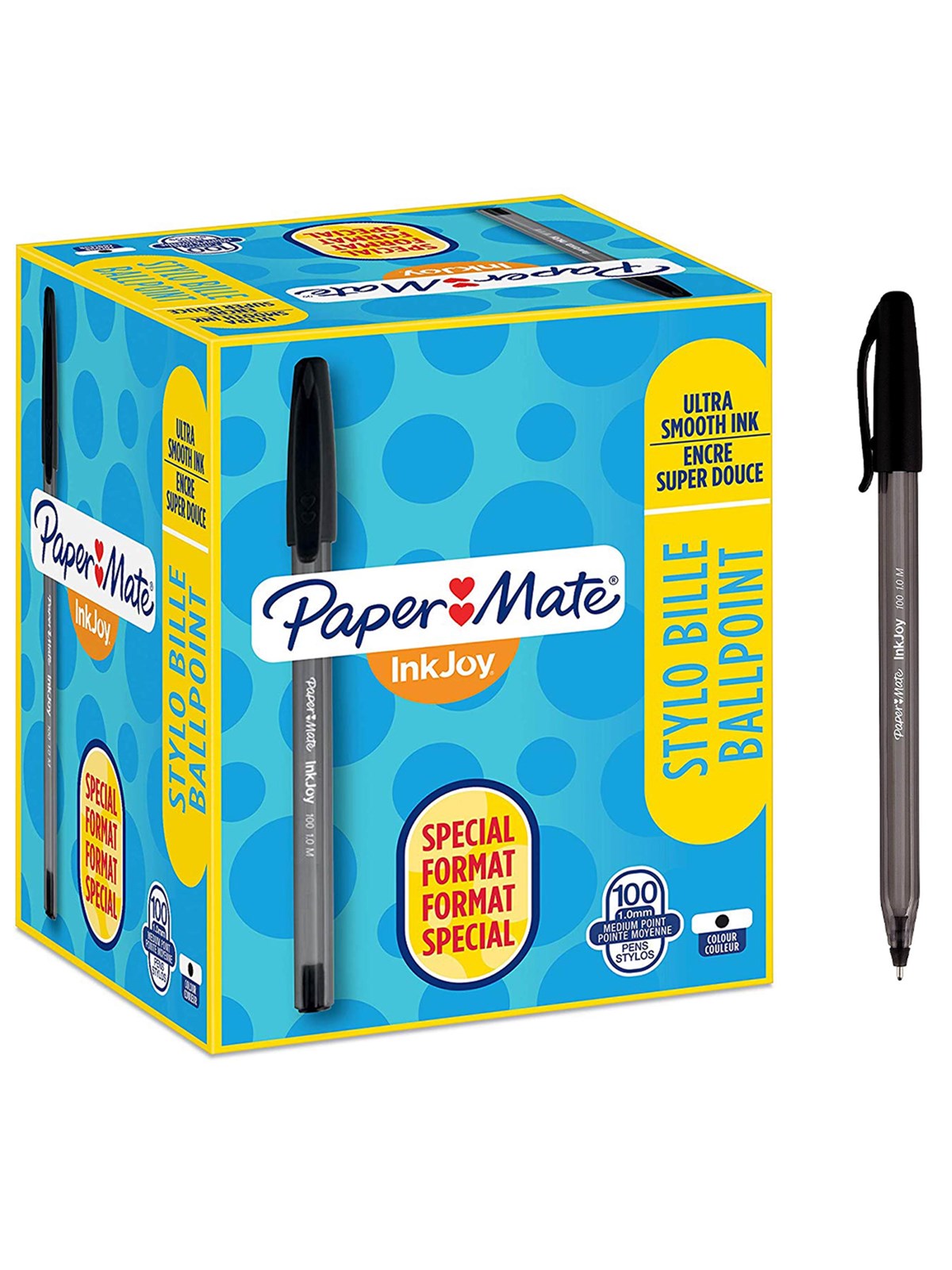 Paper Mate InkJoy 100ST Kugelschreiber | mittlere Spitze (1,0 mm) | Schwarz | 100 Stück