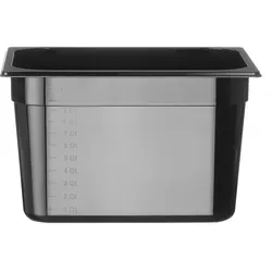 12x Gastronorm-Behälter 1/2,12,5L,Schwarz,325x265x(H)200mm