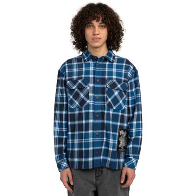 Langarmshirt ELEMENT "FFNC Checkmate", Herren, Gr. S, blau (fncc blaubird plaid), Obermaterial: 60% Baumwolle, 40% Baumwolle., Shirts Langarmshirt