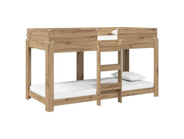 ZQQLVOO Etagenbett Artisan-Eiche 80 x 200 cm Holzwerkstoff Zwei Schlafplätze, stabiler Rahmen, platzsparend, pflegeleicht, für , Geschwister, Übernachtungsgäste