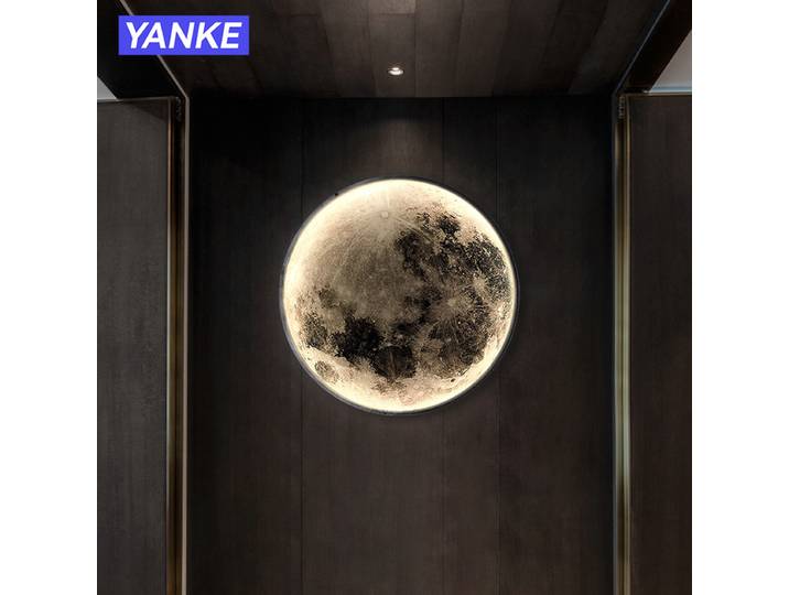 Lampe murale LED 2026 Moon avec télécommande, intensité réglable, design moderne et créatif, lumière lumineuse pour chambre à coucher, salon, galerie