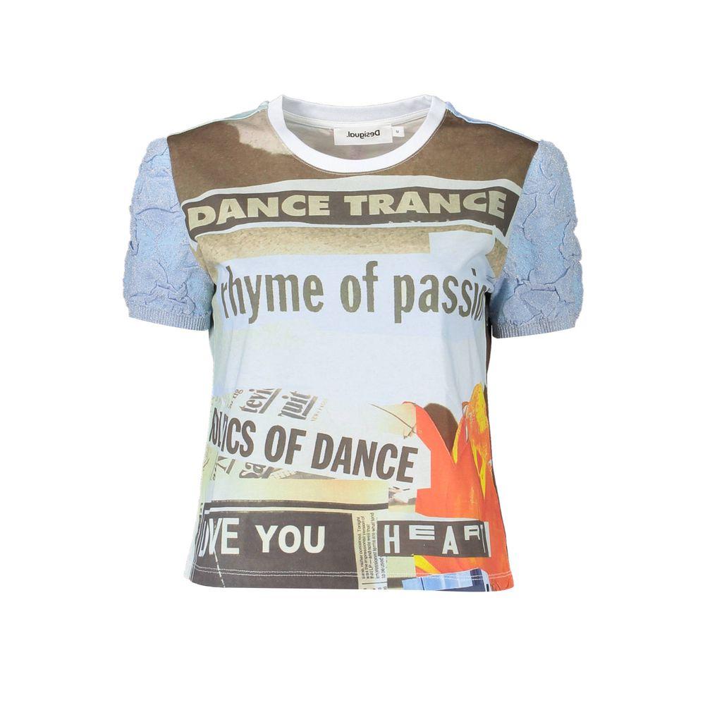 Desigual Azzurro Baumwoll Damen T-Shirt