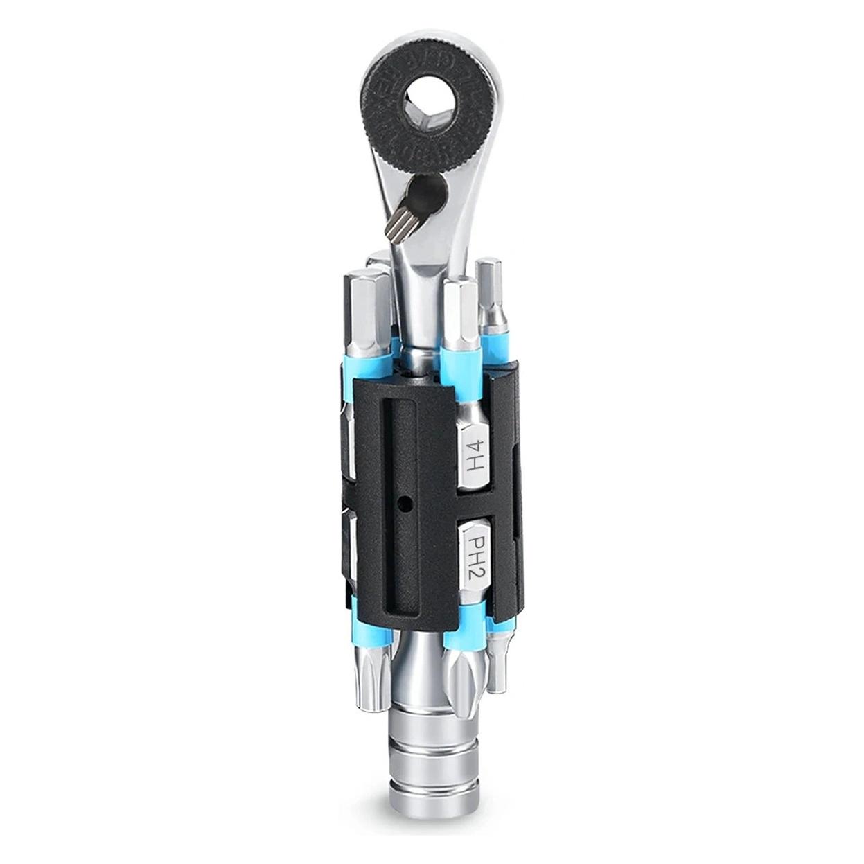 Rockbros Multitool rowerowy TG-8601 grzechotka S2 cylindryczna obudowa - czarny (5907769389856)