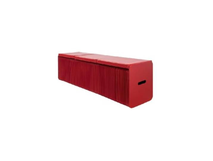 HSHBGS Papierklapphocker mit Kissen, tragbarer Möbelfußhocker Akkordeon-Kraftpapier-Papierhocker, moderner Wabenstuhl for den Heimgebrauch im Innenbereich(Red,H41cm)
