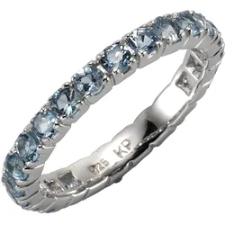 Zeeme Gemstones Ring Silber 925 rhodiniert mit 24x Blautopas (beh.)