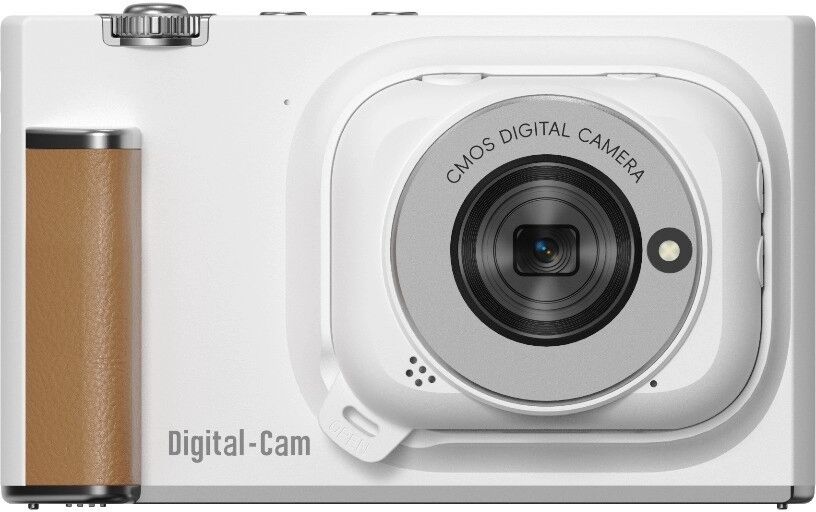 INF Magnetisch abnehmbare Mini-Digitalkamera mit Speicherkarte, 5K, 18-fachem Zoom und 180°-Klappbildschirm Weiß