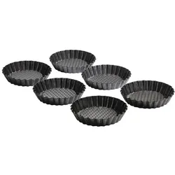 Kaiser Backform Tortelett Patisserie 6tlg. Edelstahl Schwarz