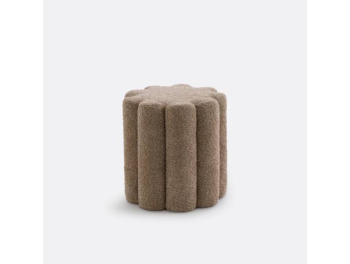 LA REDOUTE Pouf en bouclette, JUSTYNA Marron Taupe