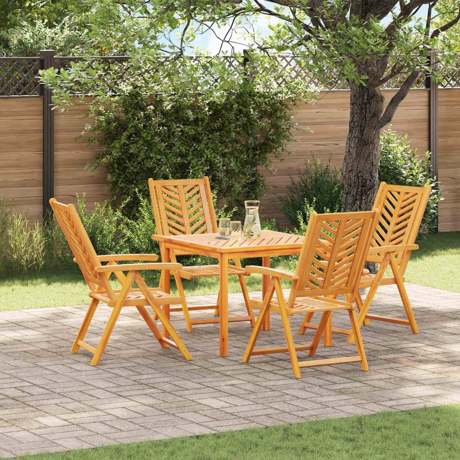 vidaXL Gartenstuhl 4 stk. Braun Massivholz Akazie