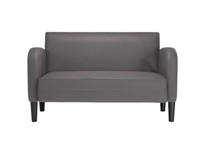 KTHLBRH Sofa grau aus Kunstleder 110 cm Schaumstoff und Federn, Rahmen aus Sperrholz, einfache Reinigung, modernes Design