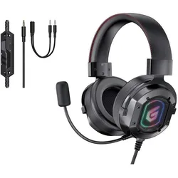 Conceptronic Headset USB 2.2m Kabel,Mikro,Lautreg.,7.1sound (Kabelgebunden), Gaming Headset, Schwarz