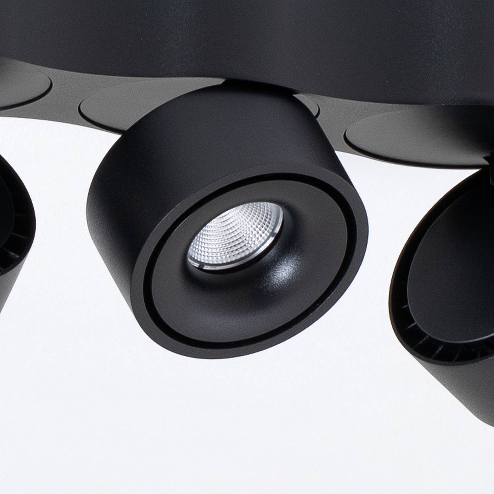 LED Deckenlampe Rotari Arcchio, dimmbar, schwarz, für Wohn- / Esszimmer, Aluminium, Modern, LED Deckenleuchte