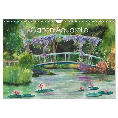 Garten Aquarelle (Wandkalender 2026 DIN A4 quer), CALVENDO Monatskalender