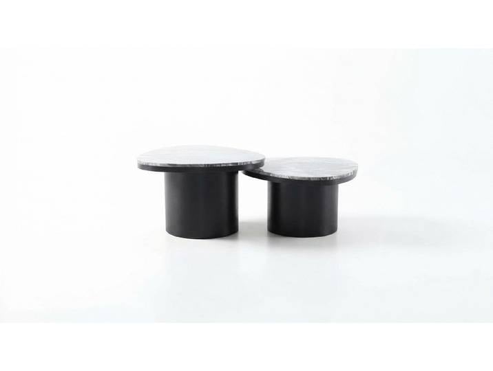 Xlmoebel Beistelltisch Runder Couchtisch aus Marmor mit elegantem Design (Beistelltisch), Hergestellt in Europa