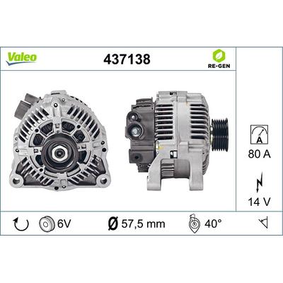 VALEO Generator REMANUFACTURED PREMIUM 437138 für LANCIA Peugeot (DF-PSA) MITSUBISHI