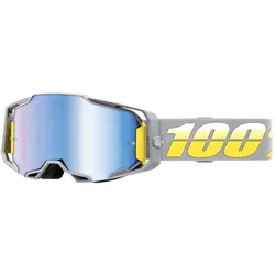 100%, Unisex, Sportbrille, Armega Goggle Complex - Mirror Blue (Grau, Mirror Blue), Gelb, Grau