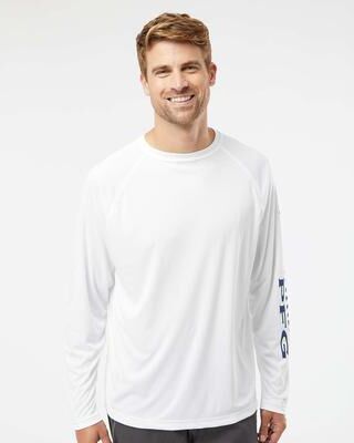Columbia 212472 Men's PFG Terminal Tackle Long Sleeve T-Shirt in White/Nightshade size 3X   Polyester