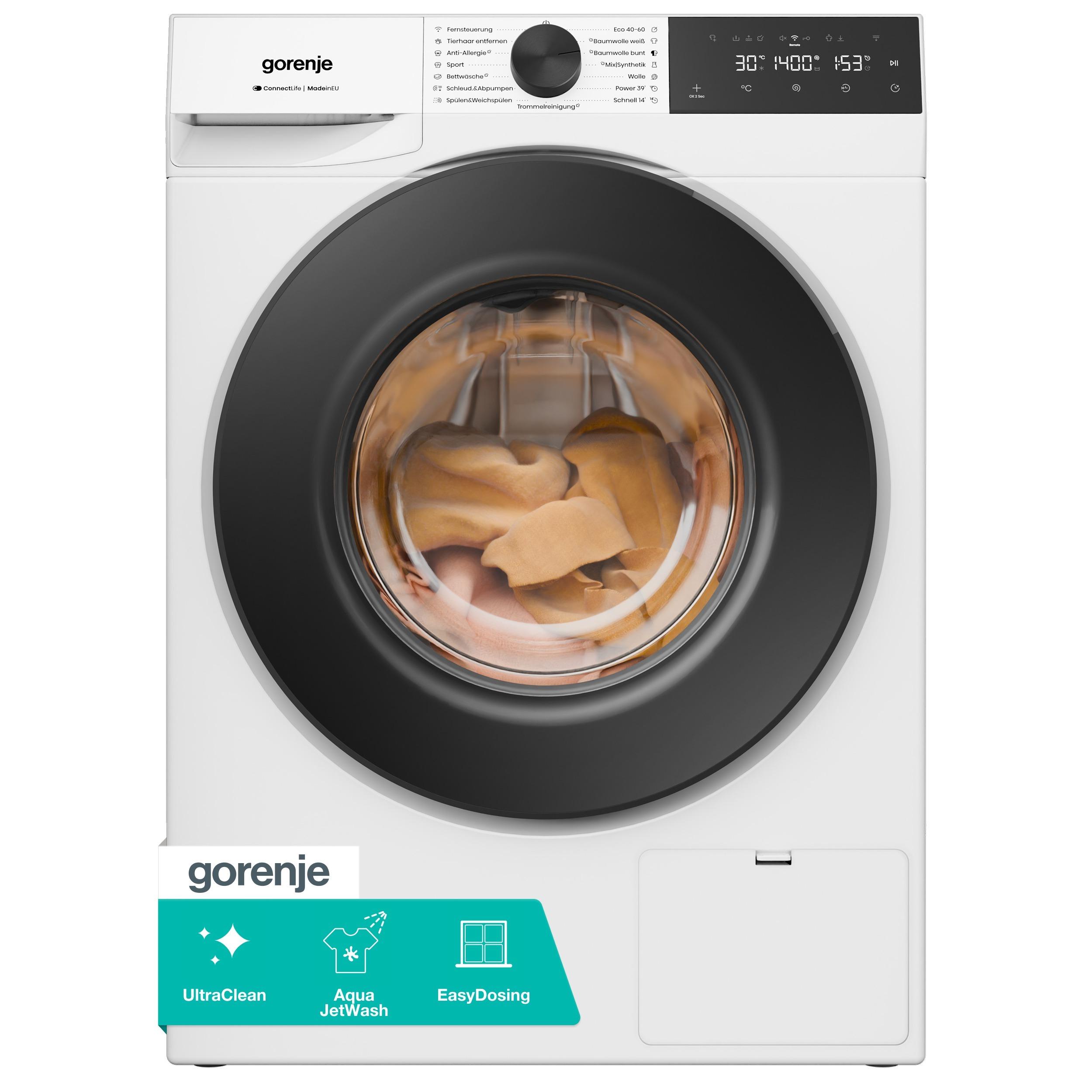 Gorenje W5G4S84AP2 Waschmaschine 8kg, 1400U/Min., Wifi, 15 Programme, , easyDosing, UltraClean, Aquastopweiß