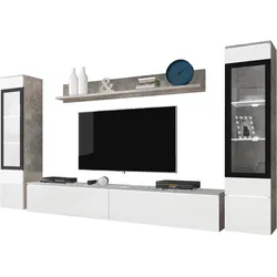WOHNWAND Vera II mit weißer LED Beleuchtung