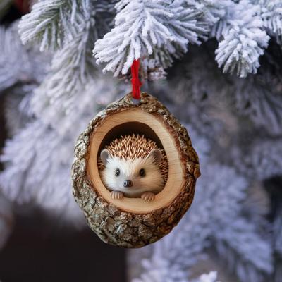 Youfap Market Christmas Tree Pendant Seasonal Decor, Acrylic Animal Ornaments, Hanging Xmas Navidad Party Supplies For Tree squirrel