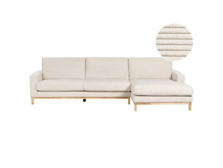 ECKSOFA 4-Sitzer Cord Hellbeige linksseitig Siggard