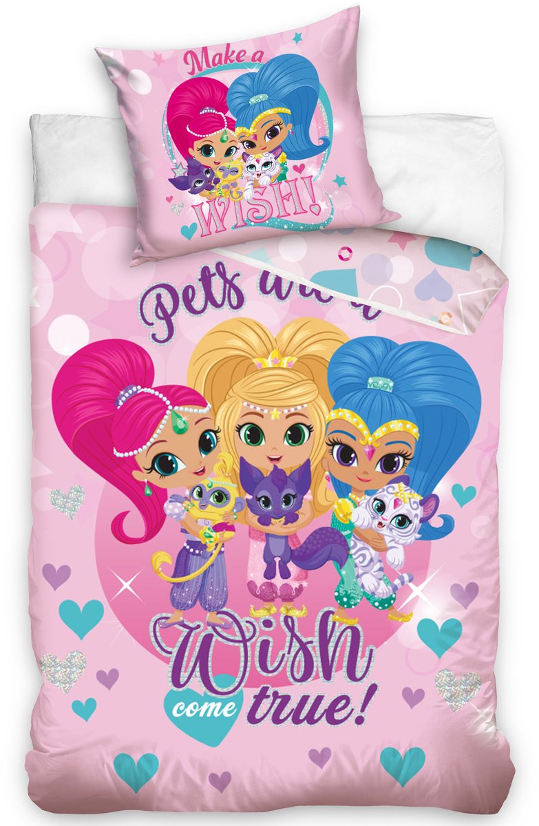 Shimmer & Shine Dekbedovertrek Wish Eenpersoons 140 x 200 cm Katoen