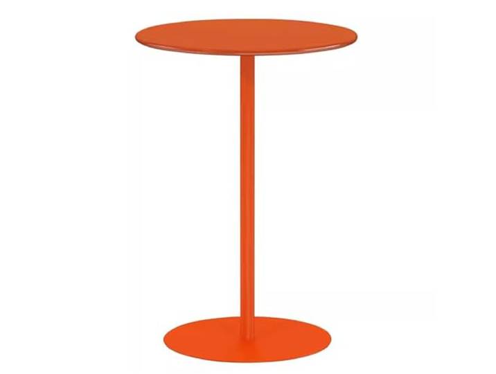 MARIYCH Bistrotisch aus Metall, runder Cocktailtisch in Barhöhe mit Metallfuß, runder hoher Thekentisch in Barhöhe für Küche, Zuhause, Orange (60 x 60 x 72 cm)
