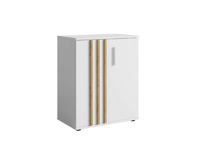 Masseno Kommode TECTONIC 60 cm Sideboard mit 2 Türen Weiß