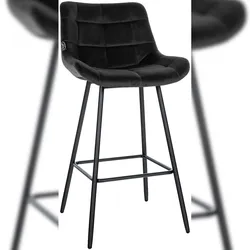 Proregal CHEFGASTRO Barhocker GOLDEN GATE Samt HxBxT 104x49x56cm Schwarz Barstuhl