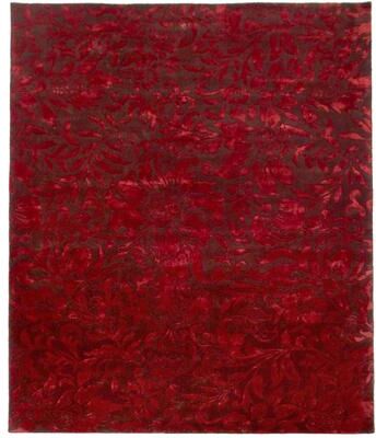 Exquisite Rugs Milano Velvet hand-tufted Wool/Viscose Red Area Rug - 12' x 15'