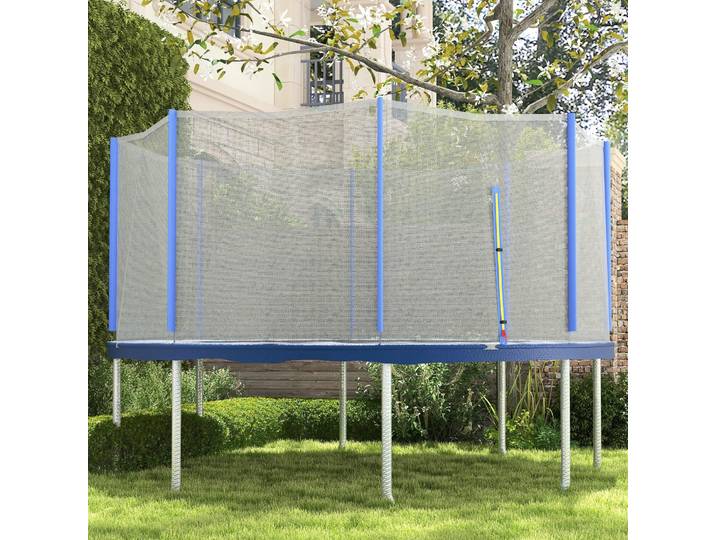 SPORTNOW Filet Trampoline Ø366cm Sécurité 8 Poteaux Entrée Zip