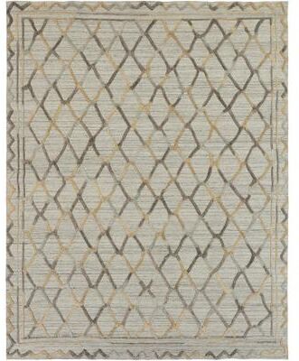 KALATY Modern Multi-Colored Hand-Loomed Wool & Viscose Area Rug
