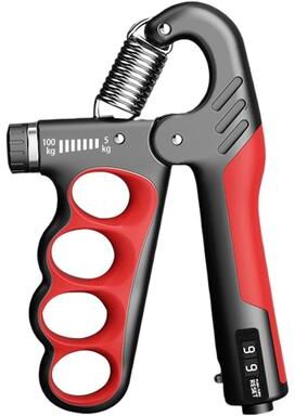 Uplifted Goods Digital Grip Strength Tester With Optional Hand Expander red