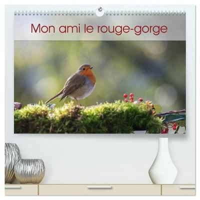 Mon ami le rouge-gorge (Calendrier mural haut de gamme 2027 DIN A2 vertical), CALVENDO calendrier mensuel