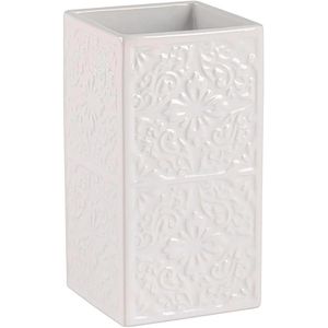 Wenko Zahnputzbecher Cordoba, weiß, aus Keramik, 6,5 x 12 x 6,5 cm, 250 ml