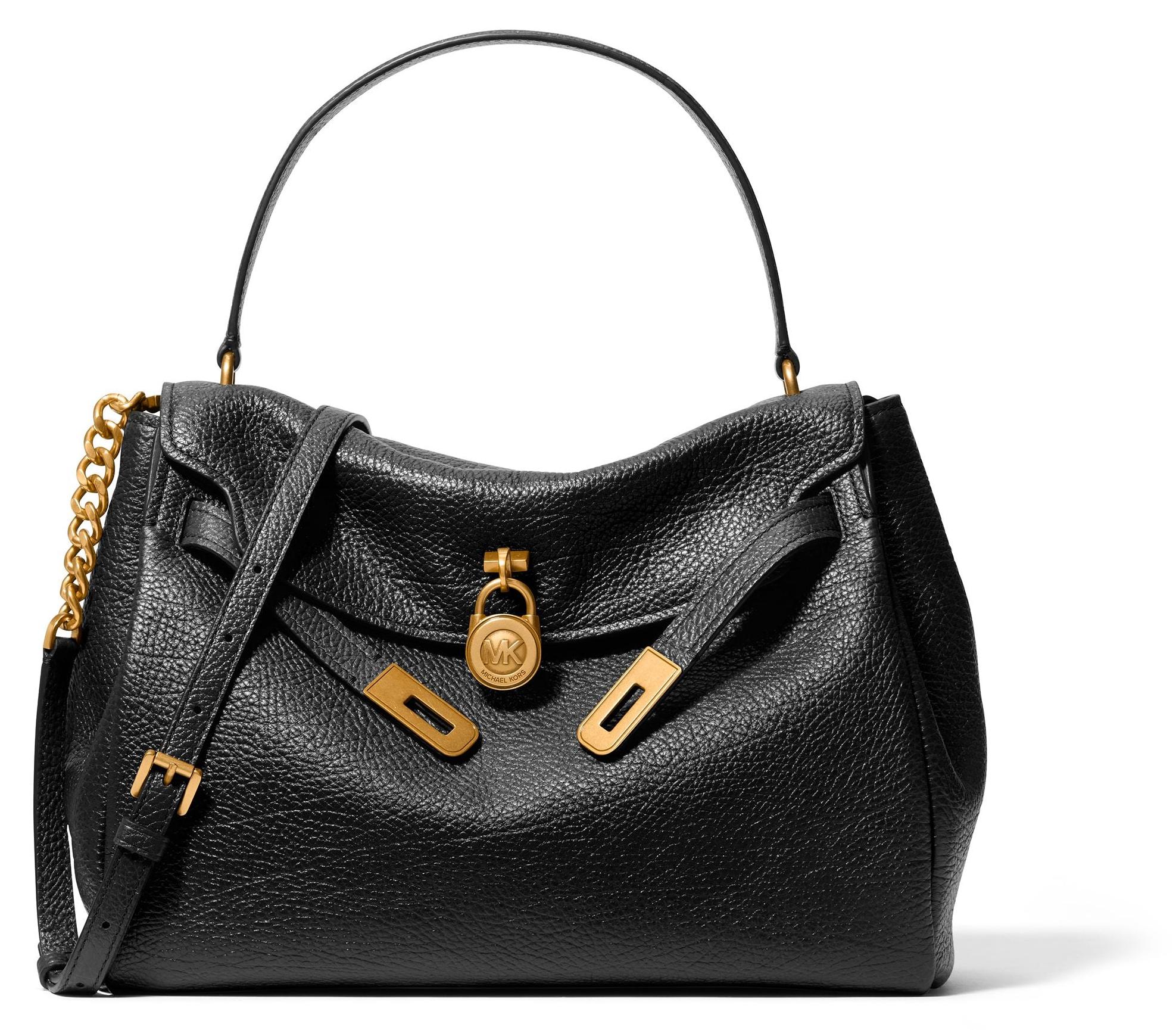 Michael Kors Leder-Handtasche Hamilton Moderne Schwarz
