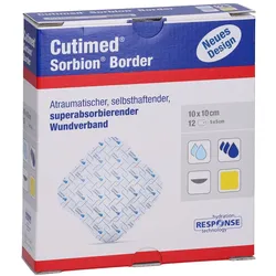 Cutimed Sorbion Border Wundauflage 10x10 12 St